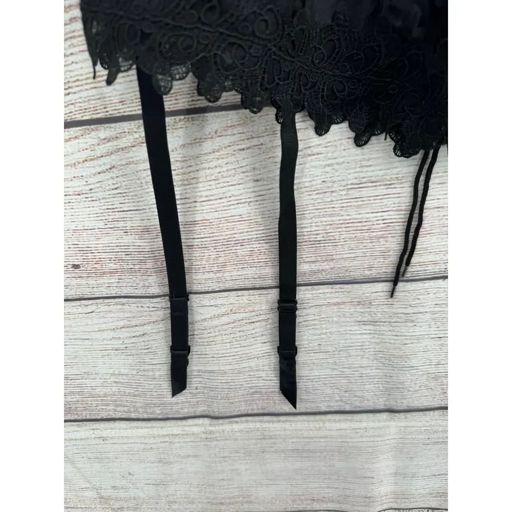 Fredericks‎ of Hollywood Dream Halter Corset Womens 42 Black Garters NEW